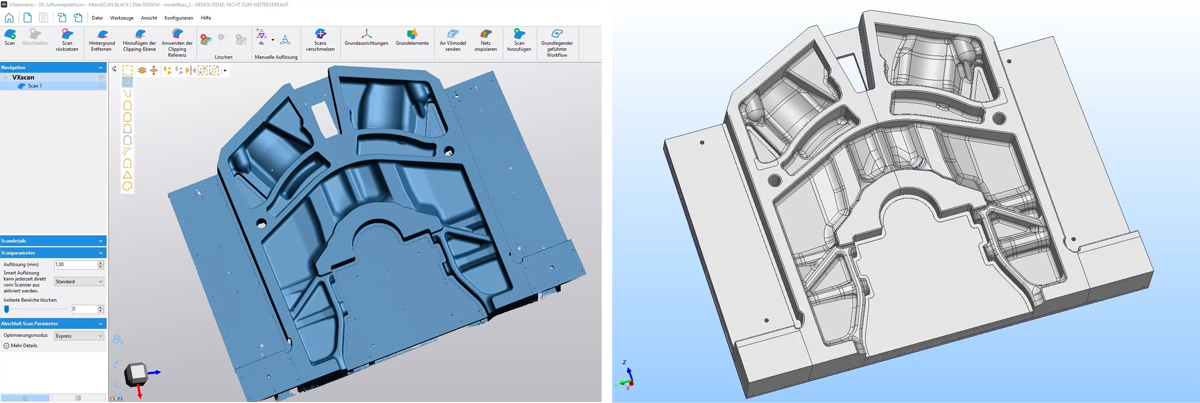 Данные 3D-сканирования и CAD-модель